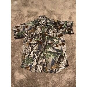 Mens Whitewater Camouflage Short Sleeve Button Down